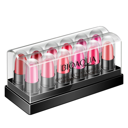 (0BQY8853) 12 Colors Charm Lipstick Sample Mini Kit