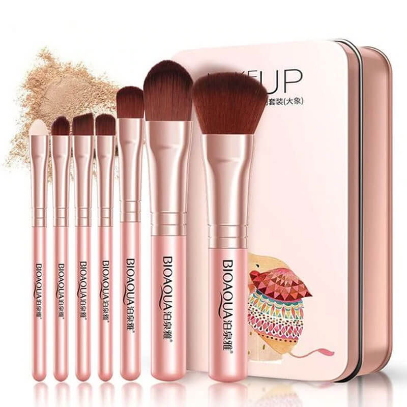 (BQY8214) Peacock/ Elephant Foundation Brush Makeup Set 7 pcs