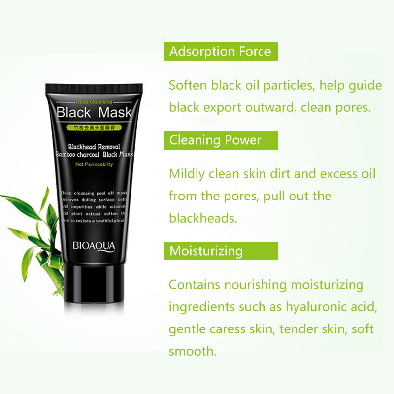 (BQY5662) Activated Blackhead Removal Bamboo Charcoal Black Facial Mask