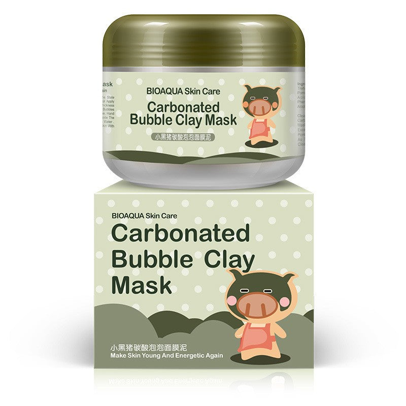 Mascarilla facial de arcilla con burbujas carbonatadas