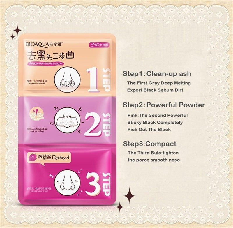 3 Step Pig Nose Blackhead Acne Remover Mask - BIOAQUA® OFFICIAL STORE
