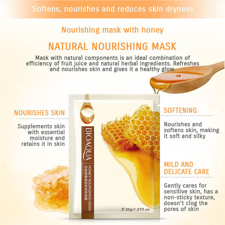 Natural Nourishing Moisturizing Facial Mask - Rose/ Lemon/ Honey - BIOAQUA® OFFICIAL STORE