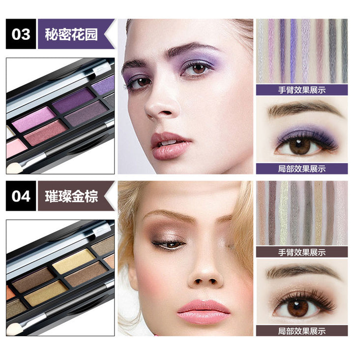 Paleta de sombras de ojos de 8 colores