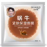 Máscara facial com 8 opções (Leite / Seda / Baba de caracol / Vinho tinto / Aloe vera / Laranja / Algas marinhas)