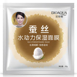 Máscara facial com 8 opções (Leite / Seda / Baba de caracol / Vinho tinto / Aloe vera / Laranja / Algas marinhas)