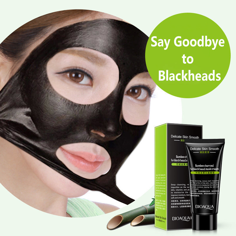 (BQY5662) Activated Blackhead Removal Bamboo Charcoal Black Facial Mask