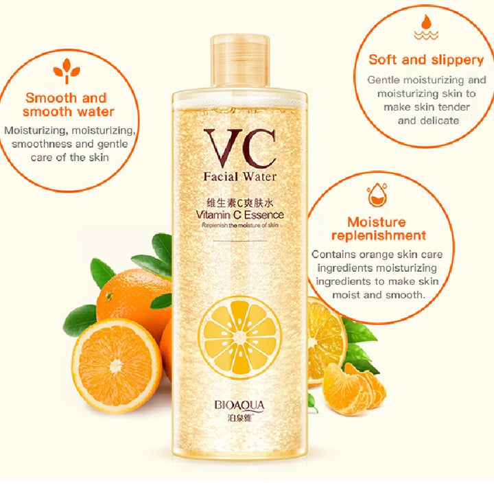 Tónico facial hidratante para el cuidado de la piel con vitamina C