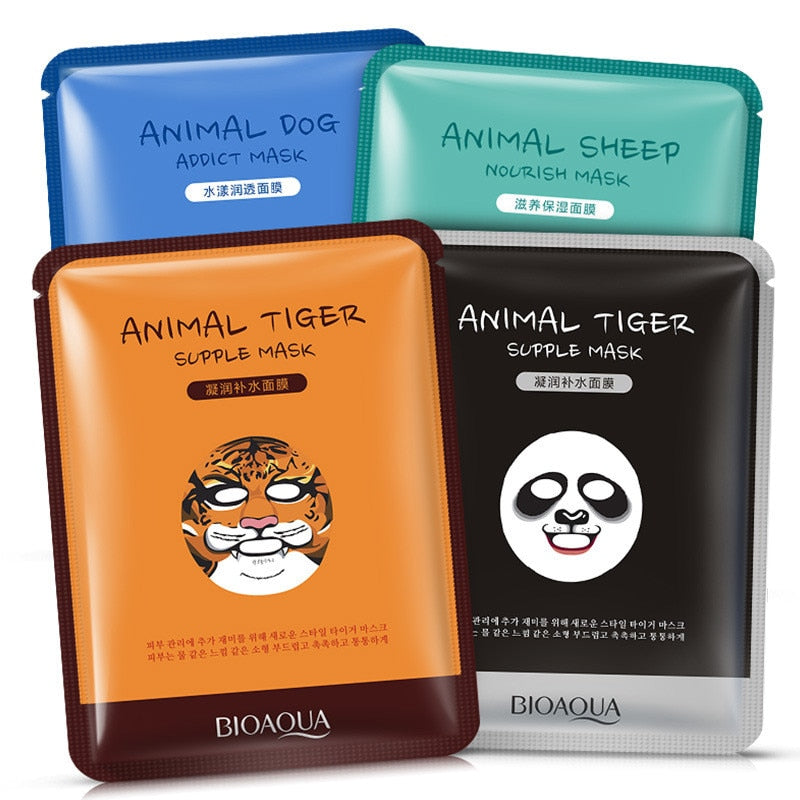 Cute Animal Face Masks - Nourish Sheep/ Tender Panda/ Addict Dog/ Supple Tiger - BIOAQUA® OFFICIAL STORE