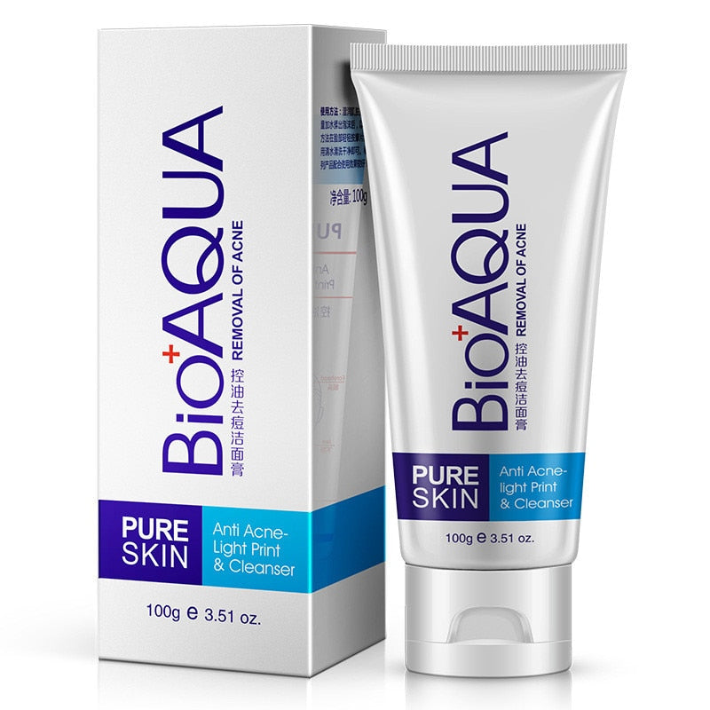 PURE SKIN Anti Acne Light Print Cleanser Removal Of Acne - BIOAQUA® OFFICIAL STORE