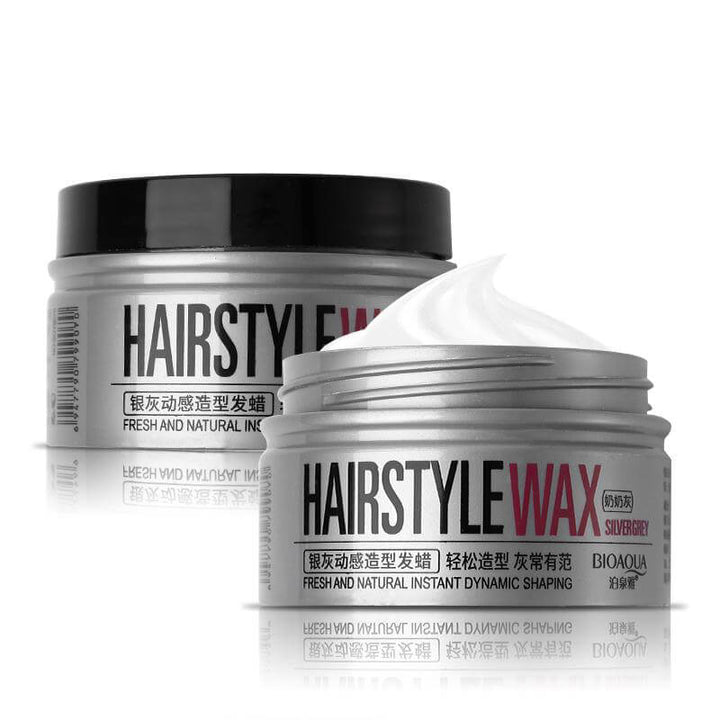 Cera de arcilla color gris plateado para el cabello