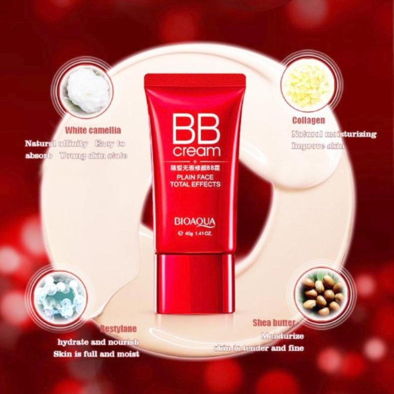 (00BQY9964) Red Plain Face BB Cream Base Makeup