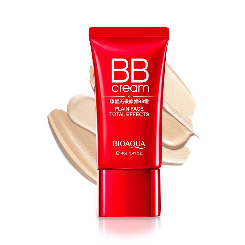 (00BQY9964) Red Plain Face BB Cream Base Makeup