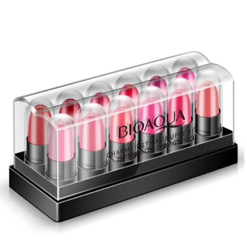 (0BQY8853) 12 Colors Charm Lipstick Sample Mini Kit