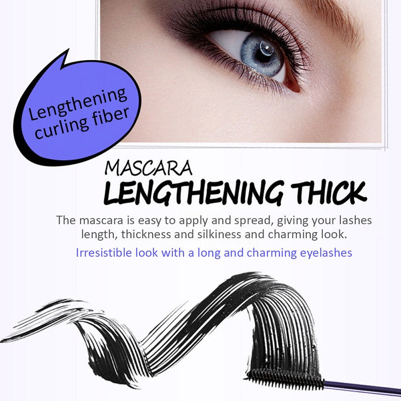 Waterproof Lashes Long Fiber Mascara - Lengthening Eyelashes & Dazzle Black Mascara - BIOAQUA® OFFICIAL STORE