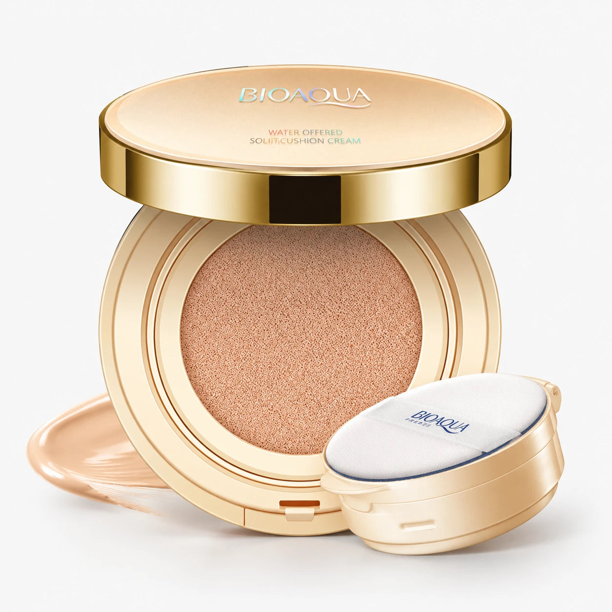 BIOAQUA Cushion BB Foundation product packaging on a light gray background