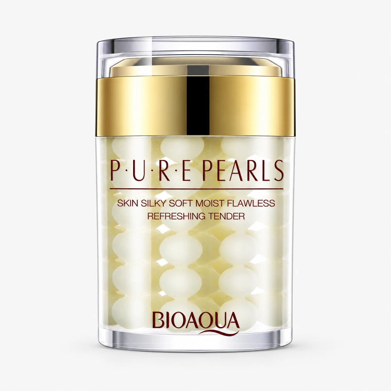 BIOAQUA Pure Pearls Hydra Serum product packaging on a light gray background